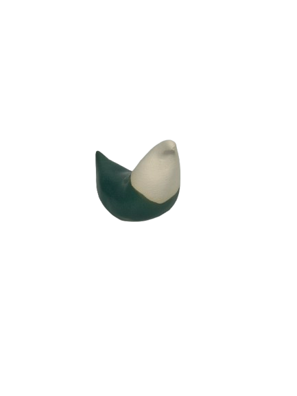 oiseau vert tête blanche céramique